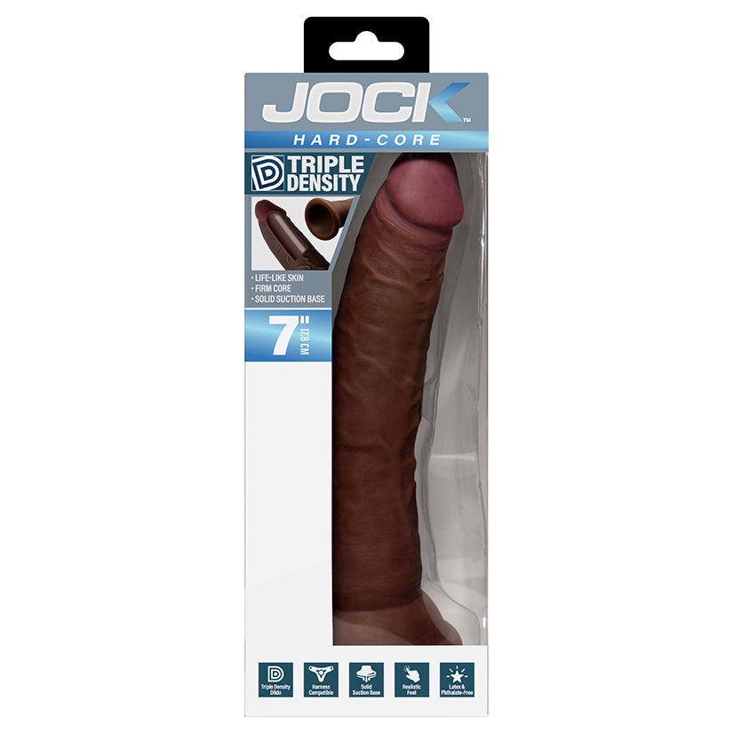 JOCK Hard Core Triple Density Dildo-Dark 7″