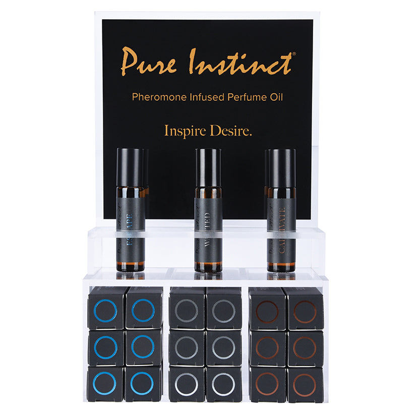Pure Instinct Men’s Collection Pheromone Perfume Oil Display of 18