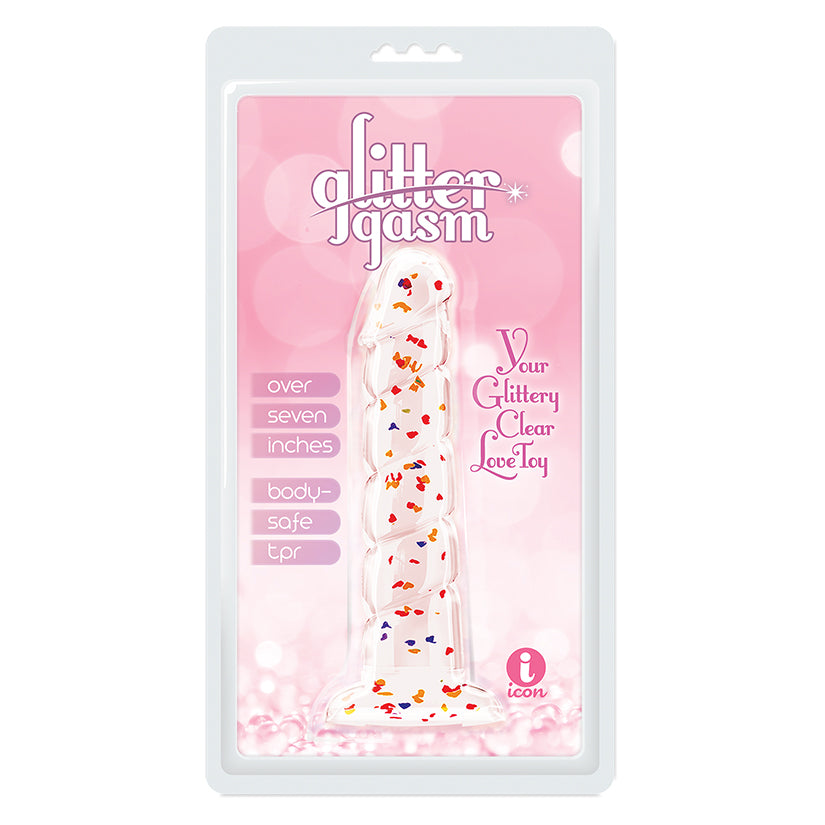 Glittergasm Dong-Red and Orange Swirl 7″