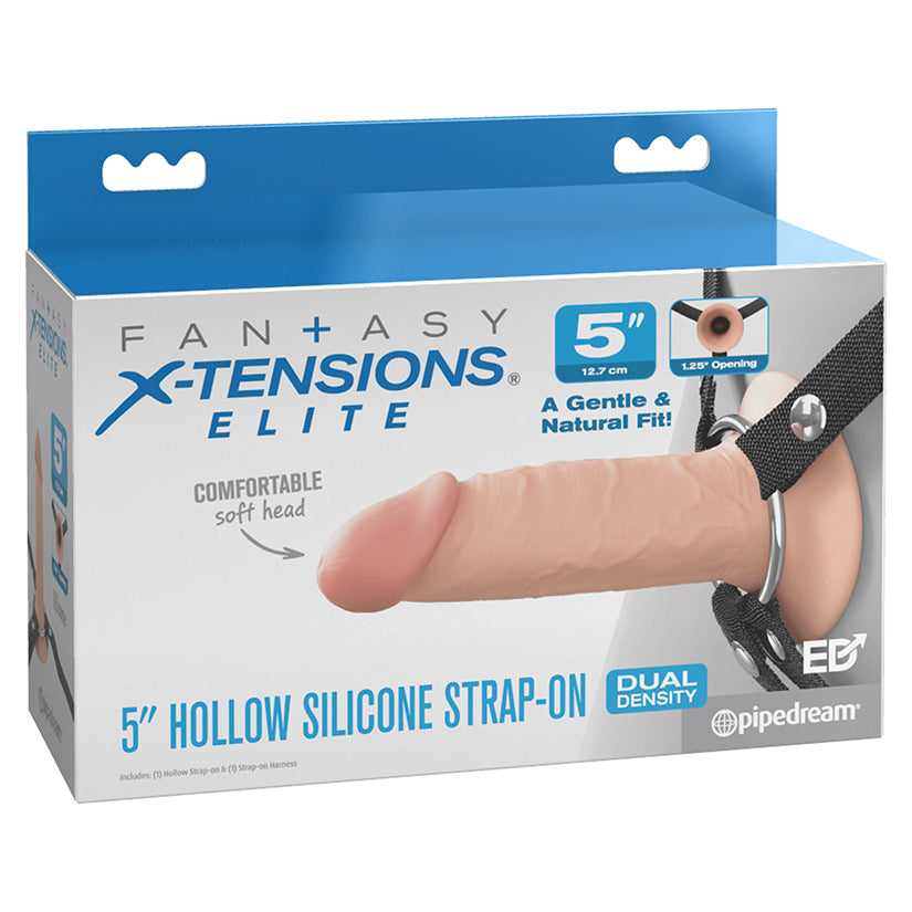 Fantasy X-Tensions Elite Hollow Strap On Dual Density Light 5″