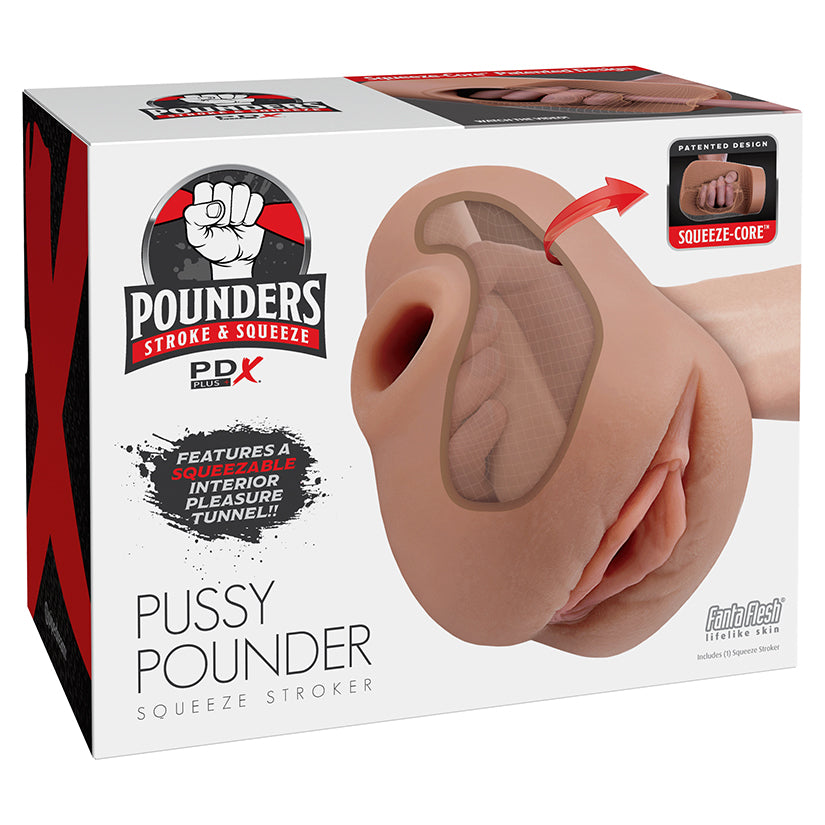 PDX Plus Pussy Pounder Squeeze Stroker-Brown