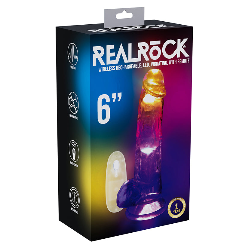 RealRock Wireless Rechargeable LED Vibrating With Balls 6″
